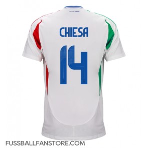 Italien Federico Chiesa #14 Replik Auswärtstrikot EM 2024 Kurzarm